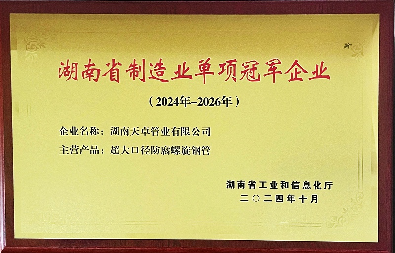 湖南省制造業(yè)單項(xiàng)冠軍企業(yè)